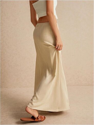 Soly Hux Women's Summer Maxi Skirt الرباط Low Weist A Line Disual Tartts in Kuwait