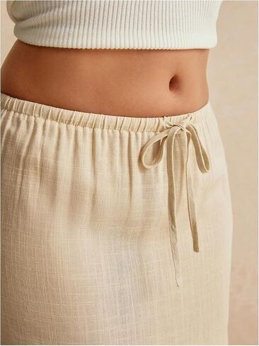 Soly Hux Women's Summer Maxi Skirt الرباط Low Weist A Line Disual Tartts in Kuwait