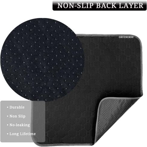 Ultra Absorbent Incontinence Chair Pads Waterproof Washable Seat Protector Pads for Wheelchair Sofa Armchair for Adults Senior 21x22in Black in Kuwait
