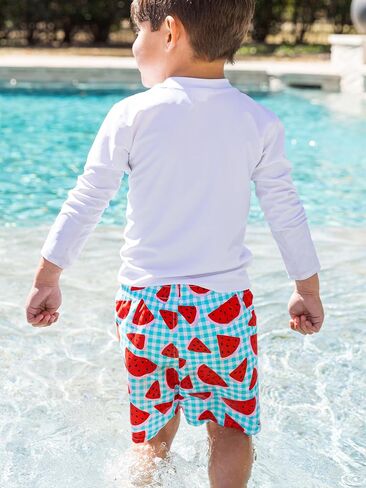RUGGEDBUTTS Boys UPF50+ Sun Protection Gingham Swim Trunks in Saudi Arabia