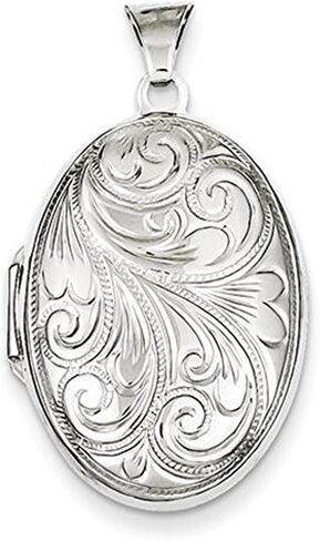 PicturesOnGold.com Personalize Sterling Silver Oval Picture Locket - 3/4 Inch X 1 Inch in Sterling Silver in Kuwait