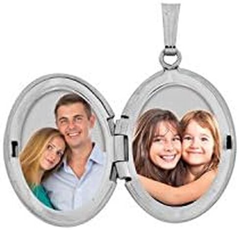 PicturesOnGold.com Personalize Sterling Silver Oval Picture Locket - 3/4 Inch X 1 Inch in Sterling Silver in Kuwait