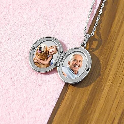 PicturesOnGold.com Personalize Sterling Silver Oval Picture Locket - 3/4 Inch X 1 Inch in Sterling Silver in Kuwait