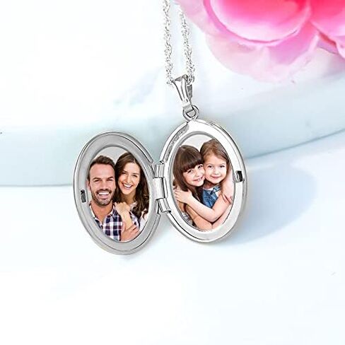 PicturesOnGold.com Personalize Sterling Silver Oval Picture Locket - 3/4 Inch X 1 Inch in Sterling Silver in Kuwait