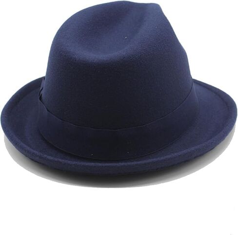 Fedora Hat for Men, Classic Short Brim Adjustable Panama Hat with Feather Winter Felt Jazz Cap in Saudi Arabia