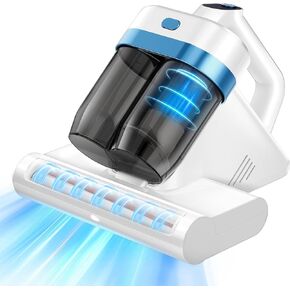 Mattress Vacuum Bed Vacuum Cleaner with Strong Suction, Ultrasonic Heating Tech & 140°F Heat & Widened Port Vacuum, 500W Power Double-Cup Handheld Bed Vacuums for Cribs Pillows Fabric Surface(Corded)