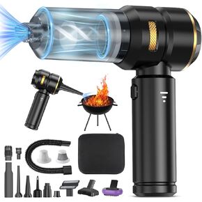 Handheld Vacuum Cordless,22000PA car Vacuum Portable Cordless,4-in-1 Compressed Air Dust Collector with LED Light, Type C Port, Wireless Mini Portable Hand Vacuums Blower for Home, Pet(Black)