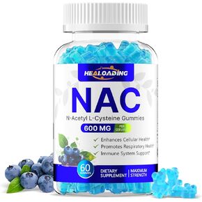 NAC Supplement N-Acetyl Cysteine: NAC Gummies 600MG for Respiratory Health, Liver Detox & Antioxidant Support 30 Day Supply