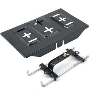 Battery Hold Down Tray Kit, 23cm Bolt with 28cm Battery Tray, Corrosion-Resistant Steel Storage Battery Holder Adjustable Bracket Clamp for Car Boat Marine