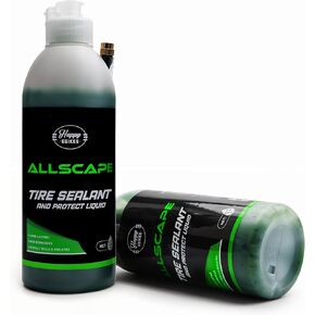 HEB AllScape Tyre and Tube Sealant Pundure Sealant ، 2-in-1 ، Premium ، منع وإصلاح ، مناسبة لإطارات وأنابيب الدراجات ، زجاجة صديقة للبيئة ، 13 أوقية