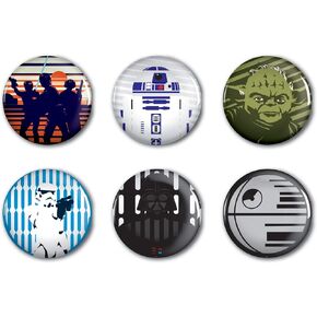 WinCraft Star Wars Star Wars Star Wars/Original Trilogy 2" Round Button 6 PackWinCraft Star Wars/Original Trilogy 2" Round Button 6 Pack, Multicolor, NA