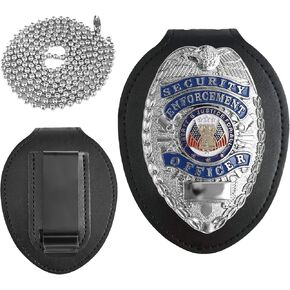 FR Silver Fine Badge with Holder， Can be Changed at Will，Includes Spring Clamp Choker