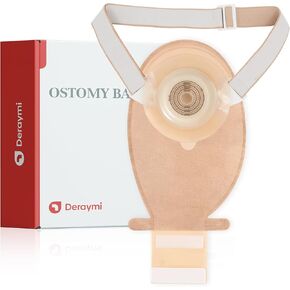 10 Pack Convex Colostomy Bags with A Belt, One Piece Ostomy Bag Drainable Pouches Ostomy Supplies for Uneven Wrinkled Skin Irregular Stoma Cut-to-Fit 20-45mm