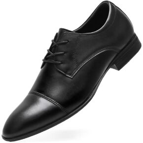 MWX Men's Dress Shoes Black الرسمية التجارية Oxford Classic Lace Up Wingtip Nature Shoes