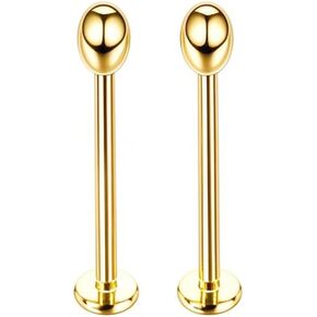 316L Surgical Steel Tongue Labret Cheek Dimple Face Ring Piercing Retainer 16 Gauge 14-19mm