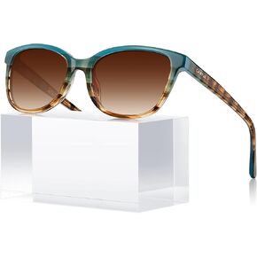 Carfia Designer Acetate Womens استقطاب النظارات الشمسية الصغيرة إلى المتوسطة الظلال العصرية للأشعة فوق البنفسجية الحماية المصنوعة يدويًا