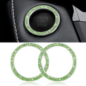 Winka 2PCS BLING CAR Engine Button Cover Diamond Crystal Push Push Button Button Ring Sparkly Bling Ignition Button Cover Rhinestone Ignition Ring Universal Car Universal (Black)