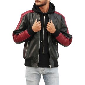 Miami The Fall Ryan Gosling Guy 2024 Vice Stunt Team Leather Bomber Jacket, Detachable Hood