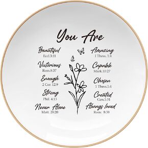 Christian for Women - Personalized Ceramic Jewelry Dish, Inspirational Ring Tray, Spiritual and Religious Gifts for Women, Christian Faith-Based Gifts, Ceramic Jewelry Tray