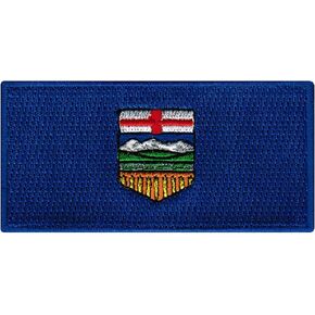 Cypress Collectibles - Alberta Flag Patch - Premium Embroidered Appliqué - Canadian Iron On Patches - Dimensions: 3.5" x 1.75"