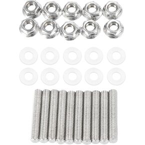 Stainless Steel Exhaust Manifold Bolt Stud Hardware for Honda for Acura B C D F H K Series Engines/Inner/Durable / 10 Pcs