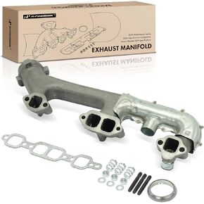 A-Premium Right Exhaust Manifold Kit W/Gasket & Studs & Nuts & Heat Shield [8Cyl 5.0 5.7L] Compatible with Chevrolet Blazer 87-91 R10 R20 V10 & GMC Suburban R3500 V3500 Jimmy R1500 R2500 V1500