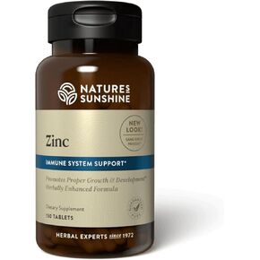 Nature's Sunshine الزنك 25mg ، 150 قرصًا | يساعد على تعزيز الجهاز المناعي من خلال توفير 167 ٪ من القيمة اليومية للزنك
