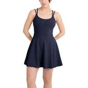 Yitty Active Women Women Ultraluxe Strappy Tennis Dress مع بنيت في athleisure قصيرة ، و 4 اتجاهات.