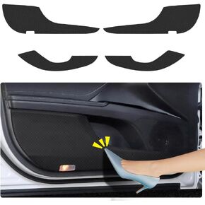 Car Door Anti Kick Pad for Toyota Camry 2018 2019 2020 2021 2022 2023 2024 2025 Hybrid Accessories Carbon Fiber style Leather Sticker Door Sill Protector Cover Edge Guard Side Mat Interior Dirty