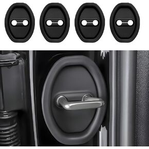 غطاء قفل الباب 4pcs ، واقي إضراب باب سيارة سيليكون ، وأقفال مركبات الصدمة الصامتة ، واقي إكسسوارات ، واقي حافة ، حافة حافة ، إكسسوارات ، إكسسوارات ، حامي حافة معظم المركبات (أسود)