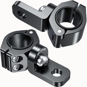 2PCS 360°Adjustable ATV Whip Light Mount, Heavy Duty CNC Light Bar Mounting Bracket for Motorcycle Golf Cart Universal 0.875''/1''/1.125''/1.26" Roll Cage