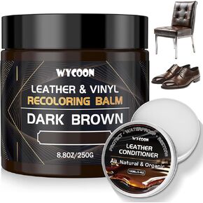 Leather Recoloring Balm, Leather Repair Kit for Furniture, Leather Paint, Leather Dye, Color Restorer for Couch, Car Seats, Stain Remover for Scratched and Faded Leather- Maroon