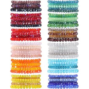 Ornaland 70 PCS Beaded Beaded Proclets for Women Liting Glass Bead clostable Preppy Beach Surfer Stretch Proclets Crystal Wrist Jewelry for Women (Colorful)