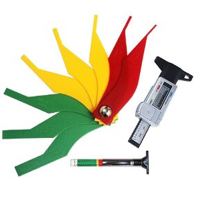 Tire Tread Depth Gauge Kit, Digital Tire Tread Depth Gauge - Color Coded Tire Tread Depth Gauge - Brake Pad Lining Gauge Thickness Measure Ruler for Automotive, Motorcycle, Car, Truck, Bus