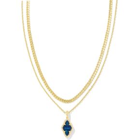 Kendra Scott Abbie Pave Frame Multi Strand Necklace - Brass Construction - Lobster Clasp Clasp