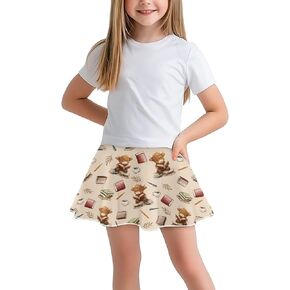 Girls Pleated Skirt with Shorts for Yoga Golf Running Dancing Tennis Elastic Waist with Pockets