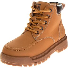 Avalanche Boy's Lace Up Construction Work Boots Outdoor Waterproof Hike Rugged Shoes-Toddler to Big Kid