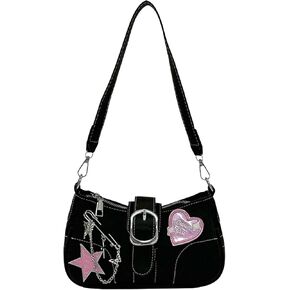 Verdusa Women's Y2K Star Embroidery Bag Bag Mini Chain Hobo Handbag Pounds