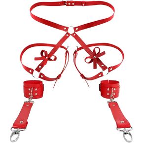 Women's Punk Leather Harness Waist Leg Cage Beds Tableware Gothic Garter Belt Ladies Bondage Harness Sexy Waist Rings in Saudi Arabia