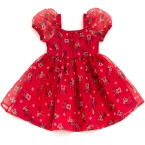 Disney Girls Square Neck Organza Dress Toddler to Big Kid Sizes (2T - 14-16)