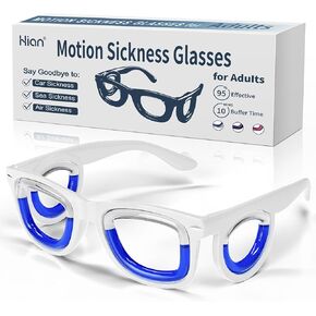 Hion Adult Anti- Motion Sickness Smart Glasses, Ultra-Light Portable Nausea Relief Liquid Glasses, Carsickness Airsickness Seasickness Glasses, Travel/Cruise Essentials