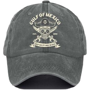 Gulf of Mexico Salty Resist Hat Gulf of Mexico Est 1550 Hat Adjustable Unisex Baseball Cap