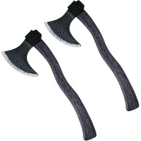 2pcs Medieval Viking Role-Play Axe Prop,Plastic Axe Toy Weapons for Viking Lumberjack Halloween Costume and Cosplay
