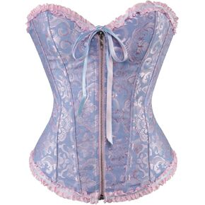 Grebrafan Vintage Zip up Corsets Bustiers Top for Women