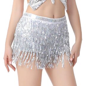 DOOVID SEANIND TASSEL BELLY DANER SKIRT BOHO WOLING FESTIVAL
