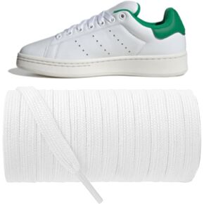 Cotton Shoelaces for Stan Smith Sneakers, 5/16"(8mm) Flat Strings Replacement Laces for Casual Tennis Sports Shoe