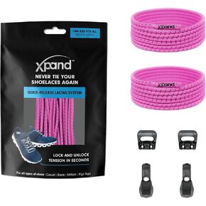Xpand No Tie Elastic Boot Laces. Hi-Vis Reflective Shoelaces. Ultra Durable for Hiking, Triathletes and Crossfit