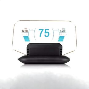 Car HUD OBD2 Display for US Cars - Plug-and-Play Heads-Up Monitor | Real-Time Speed (MPH), MPG, Water Temp & Overspeed Alarm | Fits OBD2 Vehicles (2009+) & All Cars via GPS