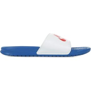 Nike Men's Benassi Just Do It Slides (BLUE/RED/WHITE, numeric_10)