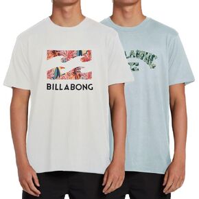 Billabong Mens 2 Pack Short Sleeve Lounge Crew Tee Graphic Lounge Wear Crewneck